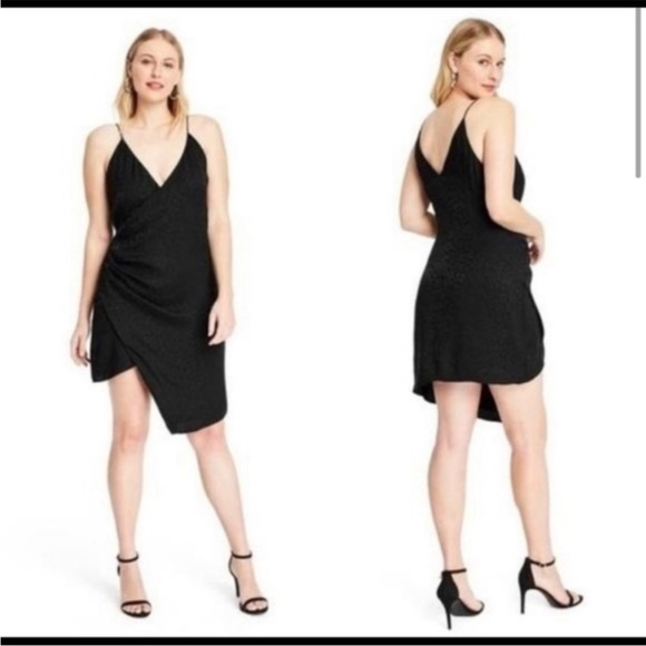 Cushnie for Target black faux wrap mini dress NWT size 12 - Picture 3 of 5
